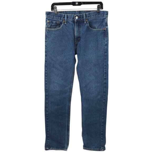 Levis 505 Jeans Mens 32x33 Regular Fit Straight Leg Medium Wash Denim - Picture 1 of 16